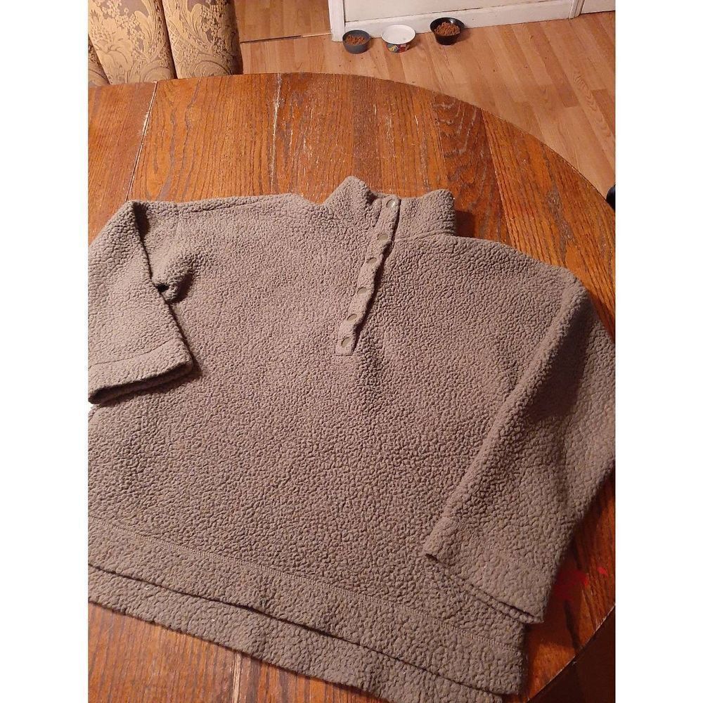Small/Petite Aerie AEO Grey Long Sleeve Fleece Sherpa Pullover Sweater Shirt
